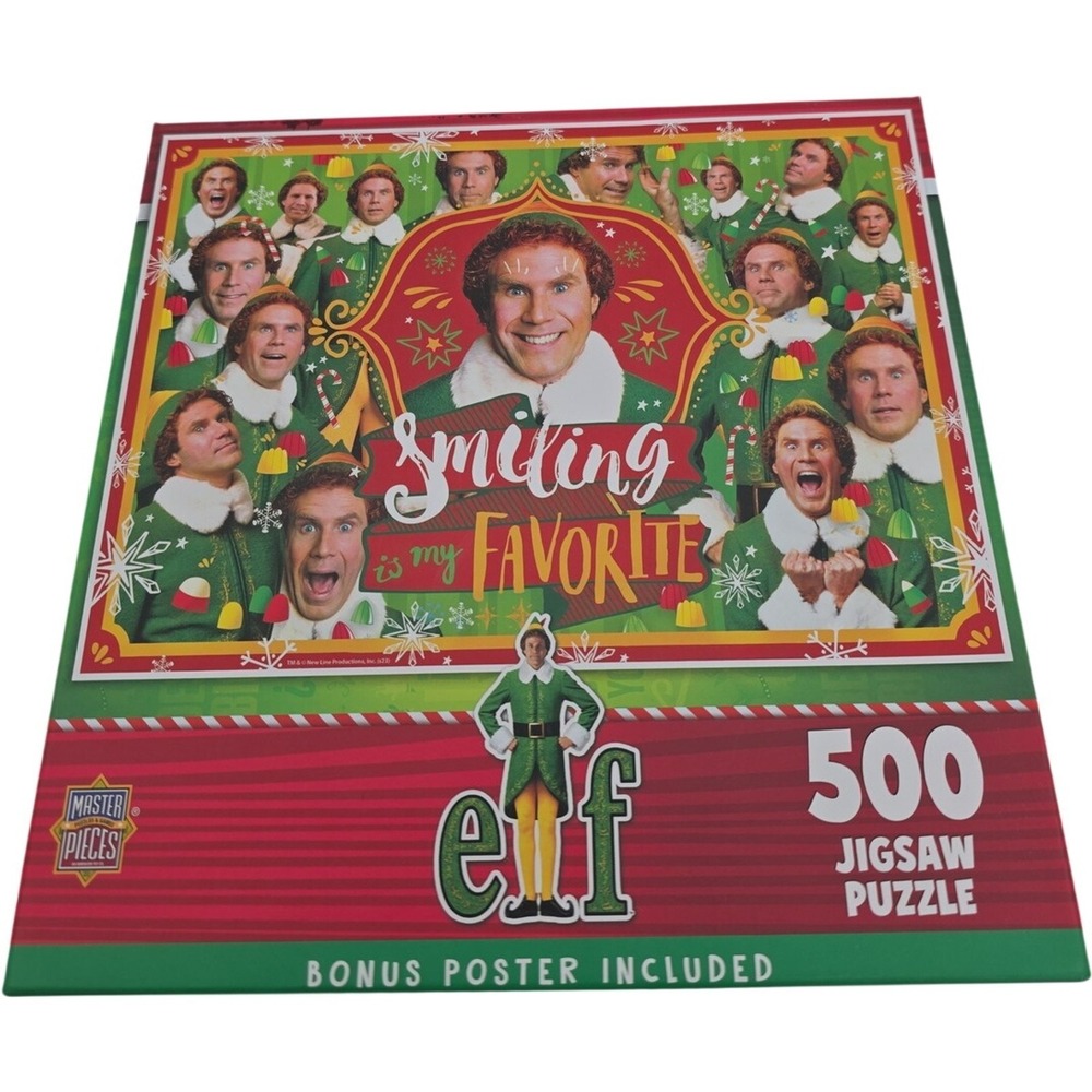MasterPieces Elf Smiling Is My Favorite 500 Piece Jigsaw Puzzle Poster